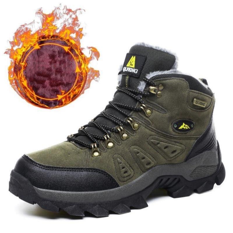 Outdoor High-Top Hiking Shoes Waterproof Trekking Shoes Same Style Cotton Material Mountain Climbing Shoes For Men