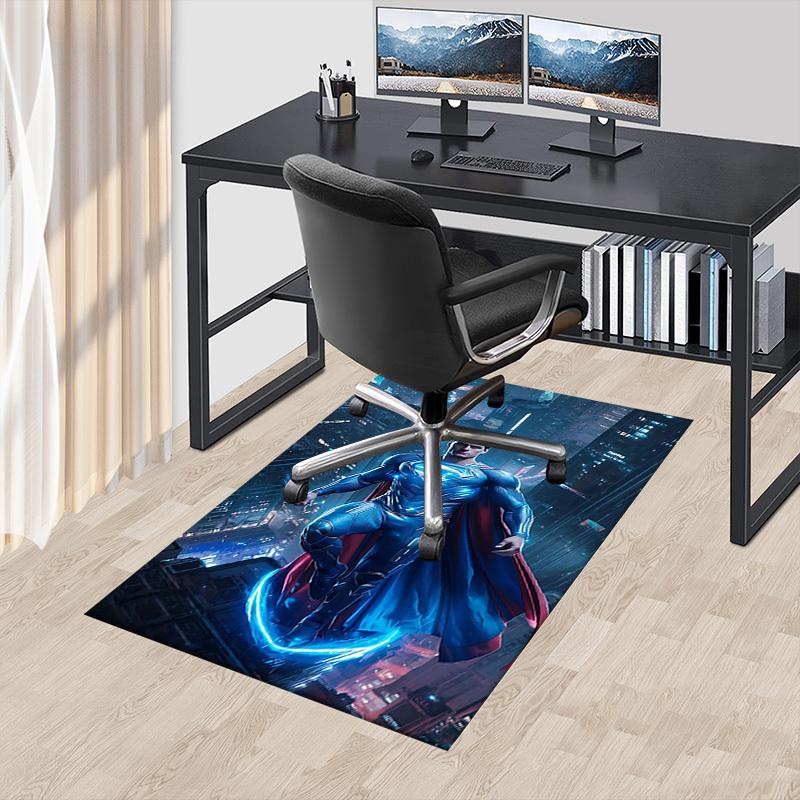 1pc Superman Cityscape Carpet, for Home & Office Decor, Desk Chair Carpet, Festive Gift,Conference Room CarpetL1034