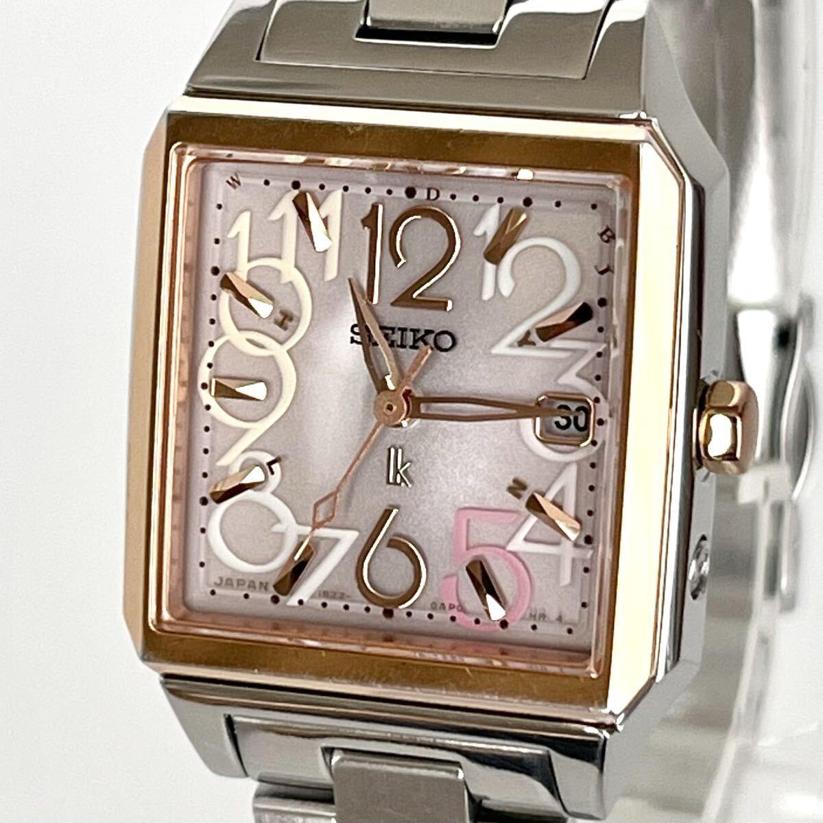 Used [In operation] Polished Seiko SEIKO LUKIA Ladies Watch Radio Solar Good Condition Pink Silver Dial Gold s2393
