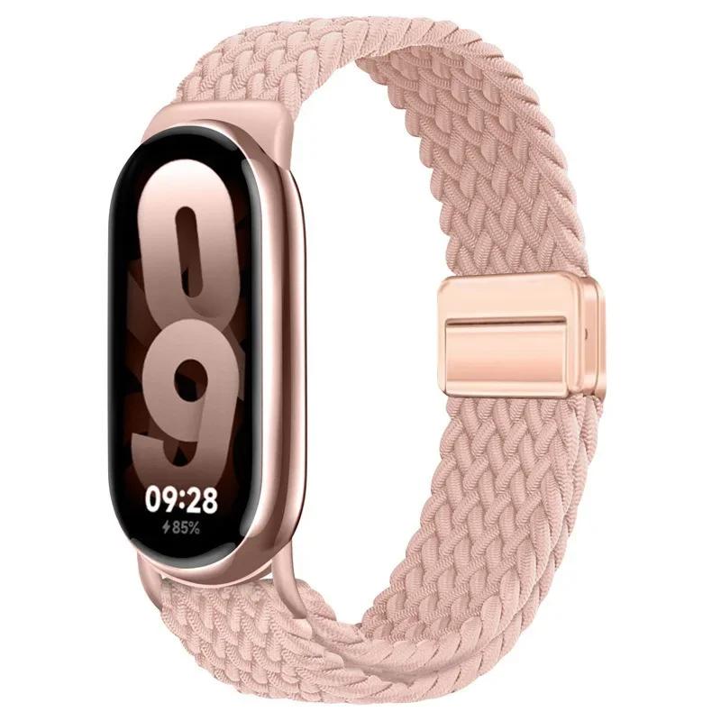 Nylon Braided Loop Strap for Xiaomi Band 10 9 Adjustable Magnetic Buckle Replaceable Bracelet for Mi Band 8 9 Correa Accessories