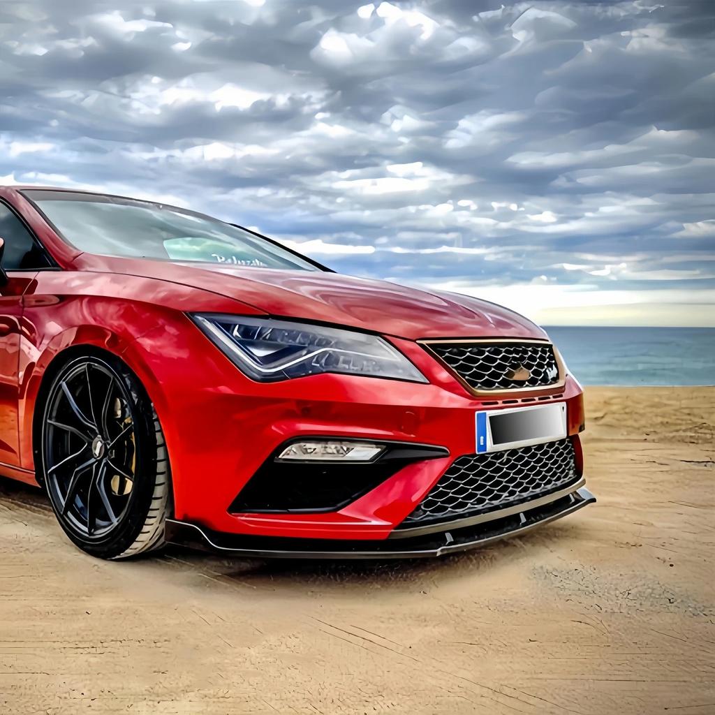 3 Pcs Gloss Black Car Front Bumper Lip Splitter Diffuser For Seat Leon MK3.5 S/S S/C S/T Cupra FR 2017-2020 LCI Tuning Bodykits