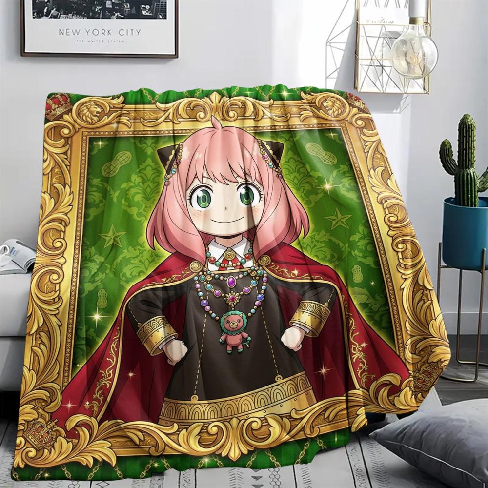 Anya Forger Flannel Blanket Warm Print Pattern Comfortable for Home Travel Picnic Sofa Bed Chair.-TING