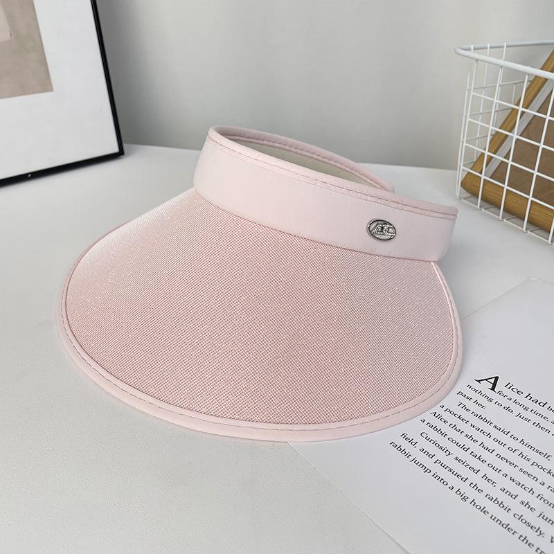 Summer Straw Vinyl Empty Top Sun Hat Women's Outdoor Versatile Big Eaves Bucket Hat Anti-ultraviolet Sunshade Mountaineering Hat