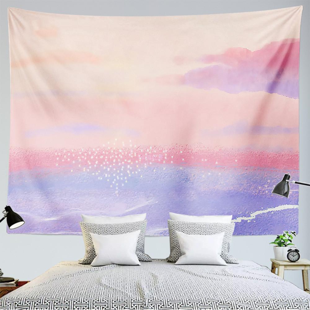 Oil painting landscape tapestry moon cloud wall hanging Kawaii room hippie land girl bedroom aesthetic tapestry decoration