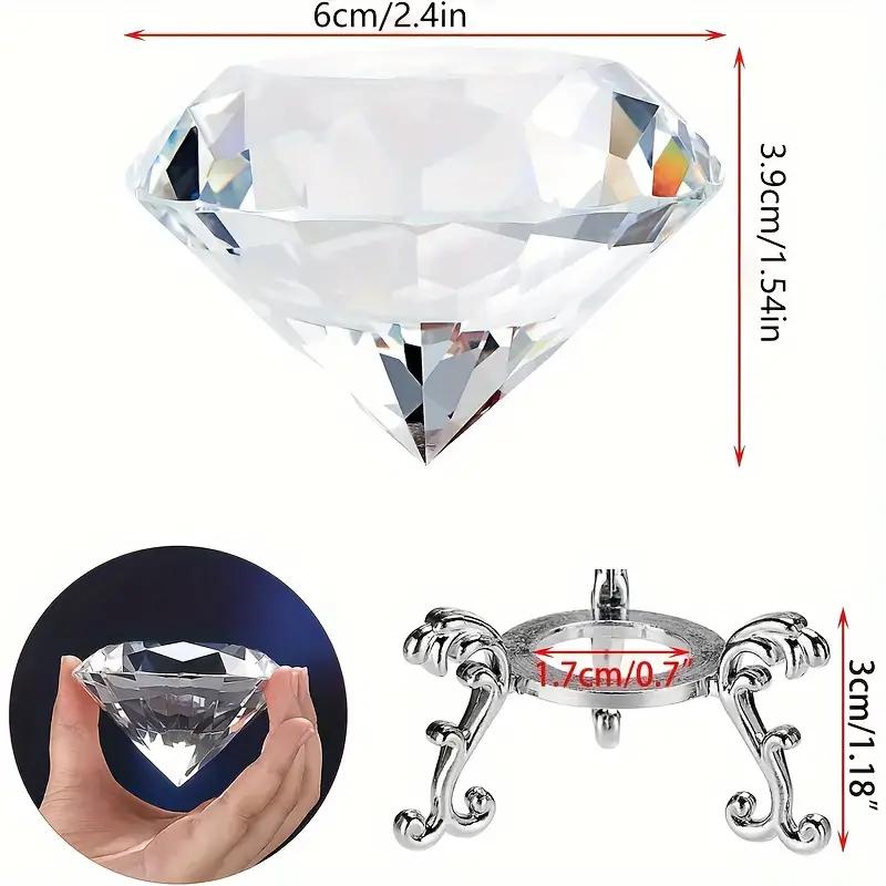 1pc Crystal Diamond Solar Catcher Prism, Suitable for Window Star-Shaped Chandeliers, Crystal Transparent Hanging Crystals, Suit