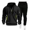 2024 Autumn/Winter Sports Sweatshirt Set for Men, Multi-Pocket Zipper Hoodie, Sportswear Set, Sweatpants Plain Board
