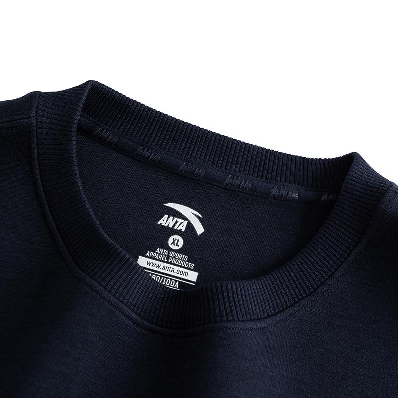 Anta Sweatshirts Men's Midnight Blue Crew Neck Moderate Regular 152538702-3