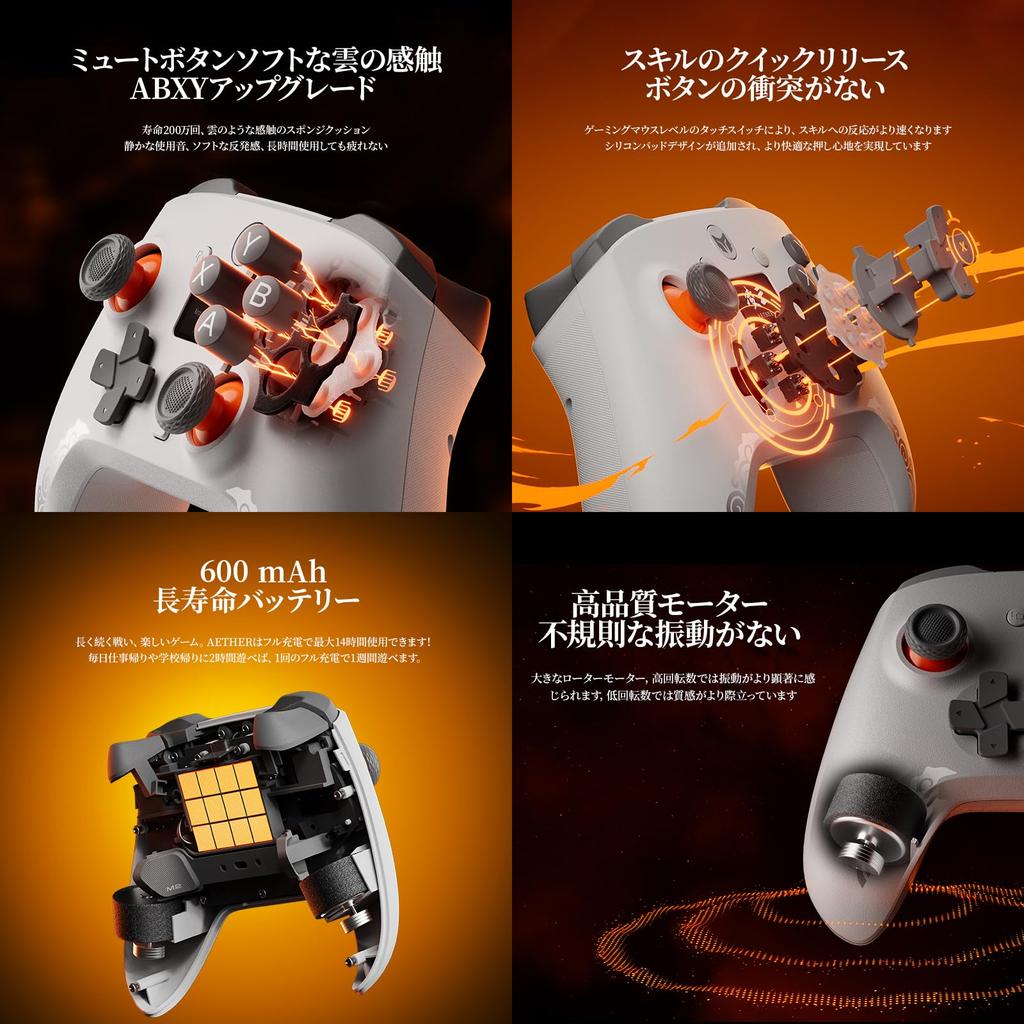 BIGBIG WON Aether PC Controller with LCD Hole Joystick App Gamepad for Wireless Controller Display, & Trigger, 12-bit ADC, Switch/PC/iOS/Android