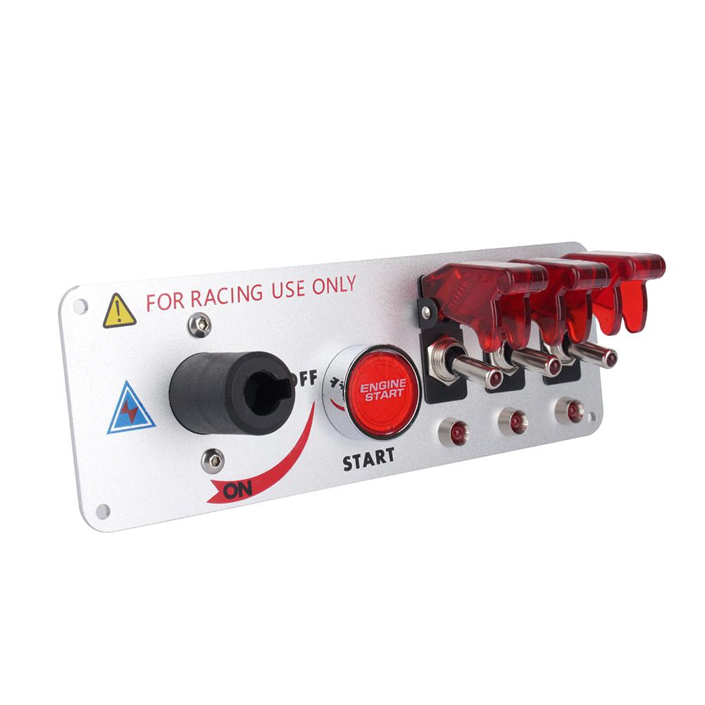 5 In 1 DC 12V Flip Up Ignition Toggle Switch Panel Car Engine Start Push Button with Led