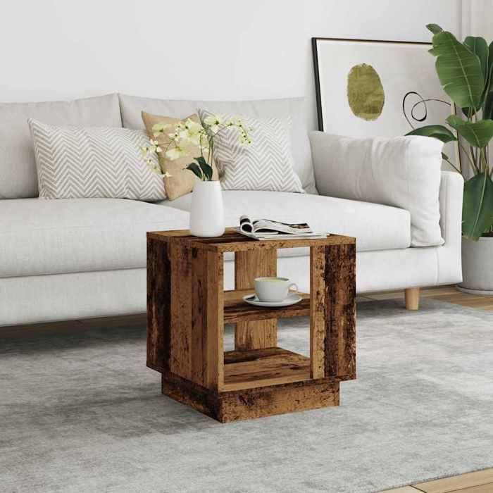 VidaXL Coffee Table Old Wood 40x40x43 Cm Engineered Wood, Side Table, Living Room Table, Side Table, End Table 856804