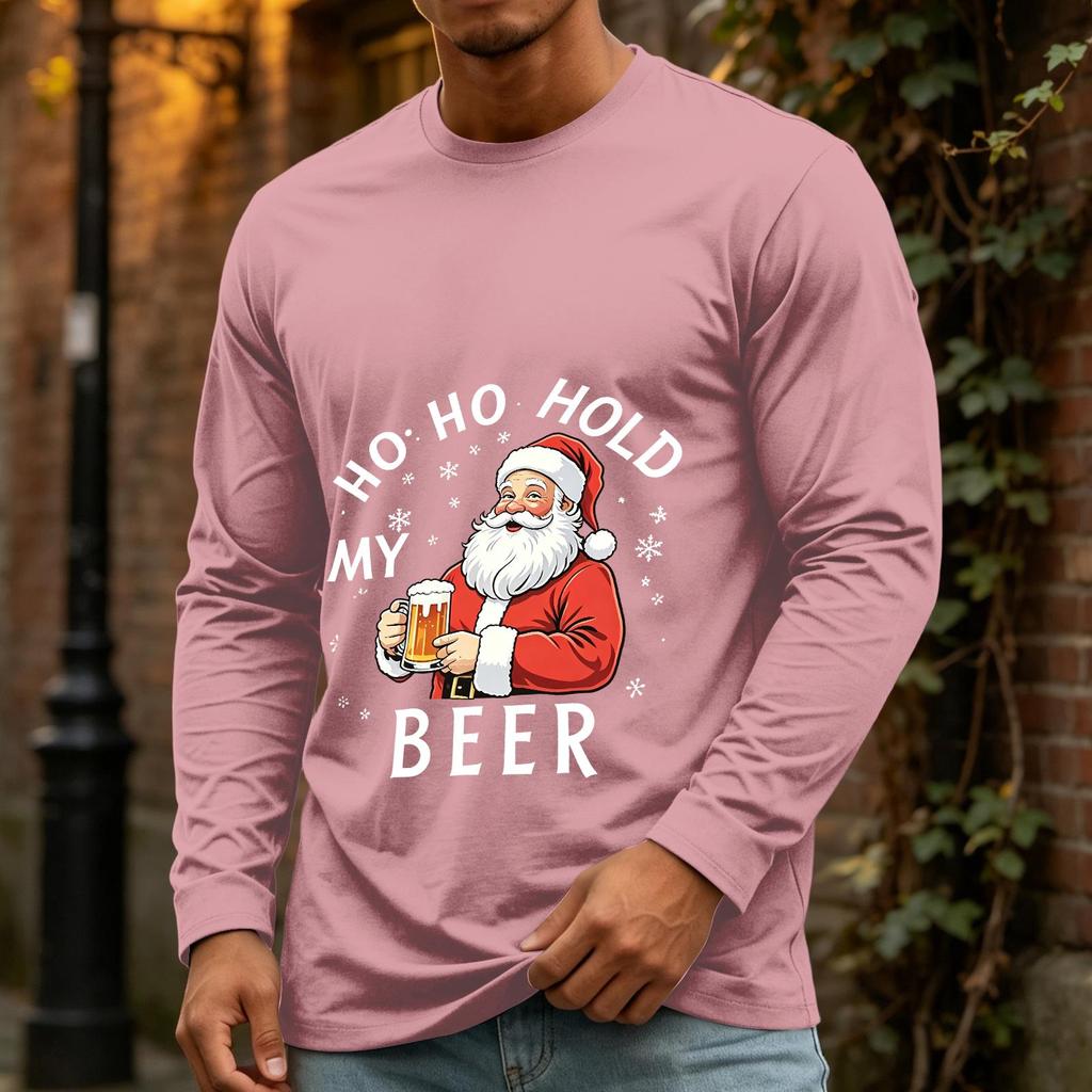 Men's Christmas Casual Long Sleeve Neck T-Shirt