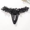 Mesh Hollow Lace Pearl Panties Low Waist See-through Thong Fashion Underwear for Women  Gifts