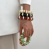 Multicolor Elastic Bangle Resin Bohemian Jewelry Trendy Resin Bead Bracelet  Beach Party