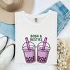 Pearl Tea Shirt Drinks Buddies Gift Women Sweet Tee Boba T-Shirt Beverage Fan Bubble Tee Bestie Graphic Design Graphic Sipping Straw Tshirt