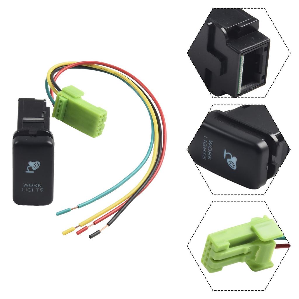 Kit Push Switch ON-OFF Heavy Duty ABS Plastic Single Pole 39x21mm For Toyota 12V