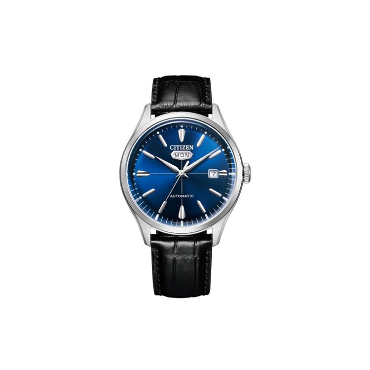 

CITIZEN Mechanical Movement Cow Leather Strap Watch Men s Watches Blue Dial NH8390-20LB