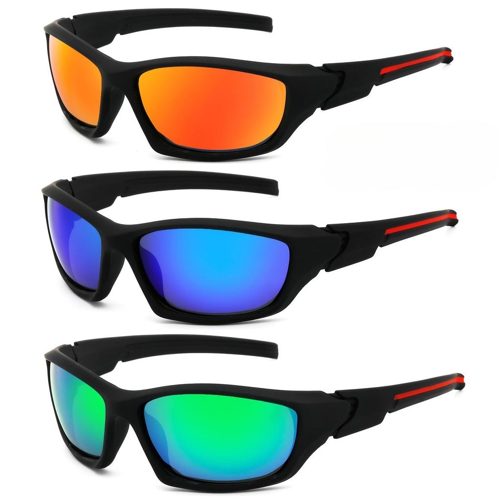 3pcs New Bicycle Polarized Sunglasses Men's Cycling Sunglasses Driving Glasses Outdoor Sports Glasses