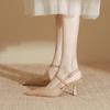 Sandals 2025 spring women's fashion single shoes pointed high heels stiletto Huizhou women's shoes 2025 spring and summer shoes