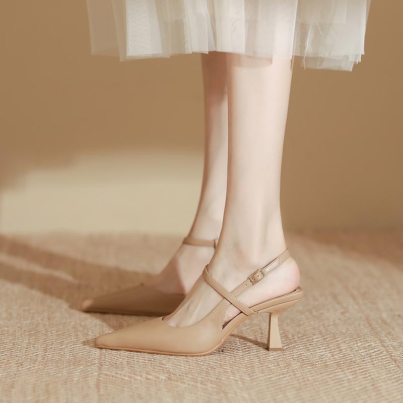 Sandals 2025 spring women's fashion single shoes pointed high heels stiletto Huizhou women's shoes 2025 spring and summer shoes