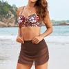 Damen-Bikini-Badeanzug, zweiteilig, mit Schlitz, Sport-Badeanzug