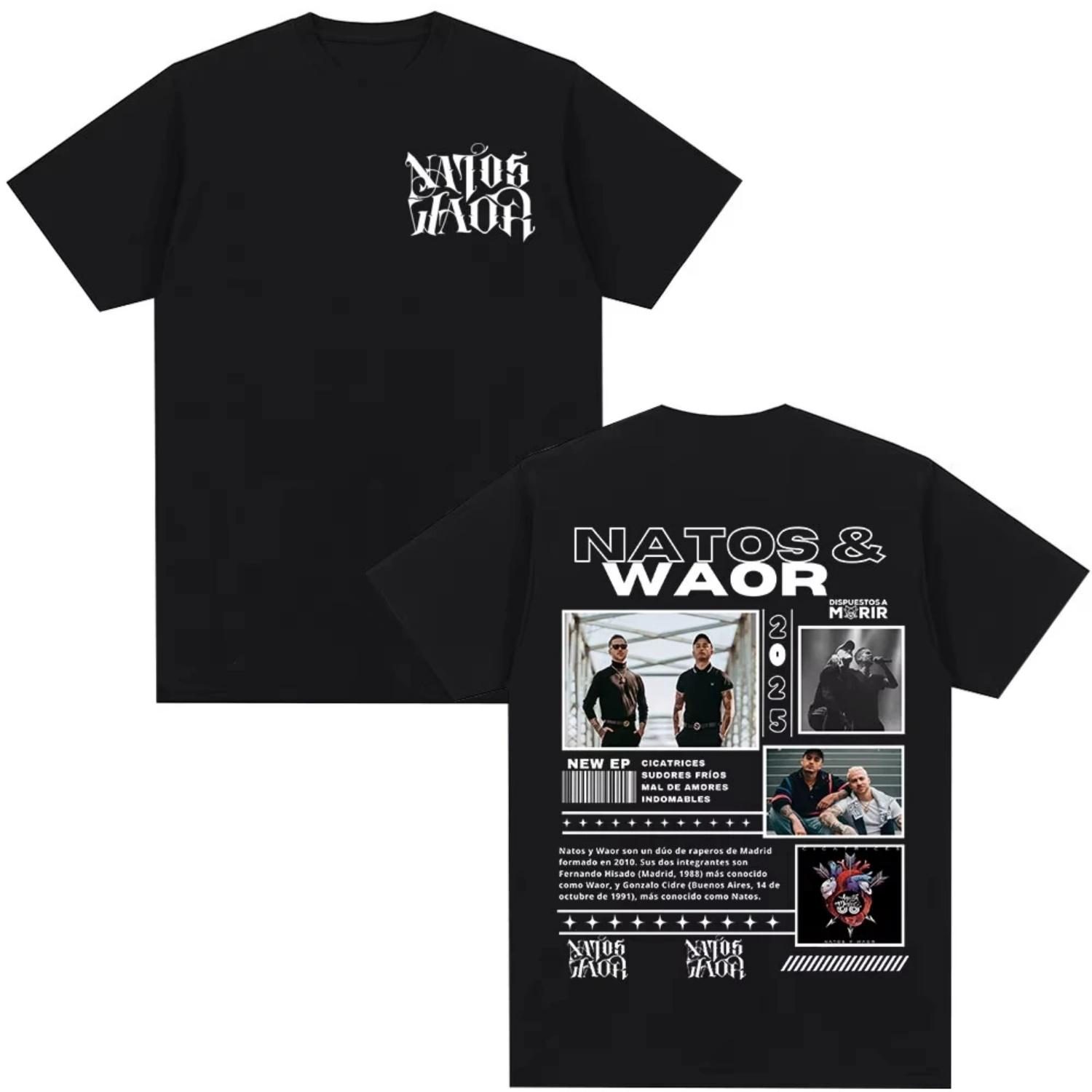 

Rapper Natos Y Waor 100%cotton Men s Shirt Summer Graphics Shirts Women s Y2k Hip Hop Short Sleeve Streetwear Tshirt S чёрный