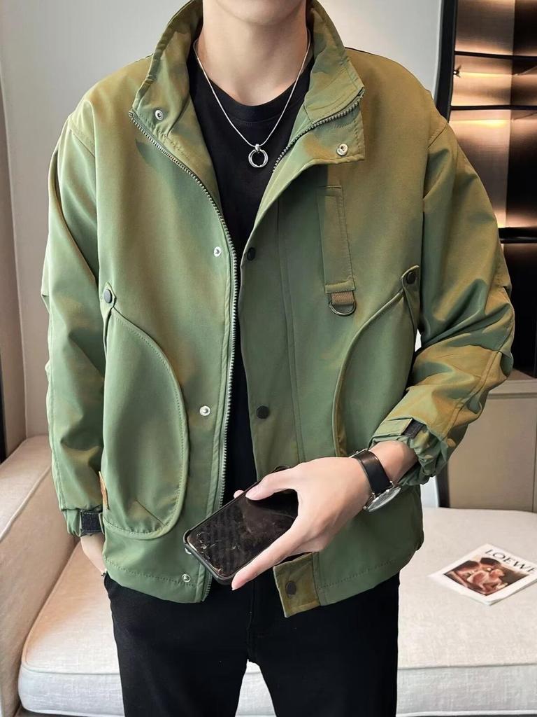 2025 Men's Trendy Hipster Jacket: Spring/Autumn High Street Style, Hong Kong & Japanese Harajuku Influence, Loose Fit, Korean Version.