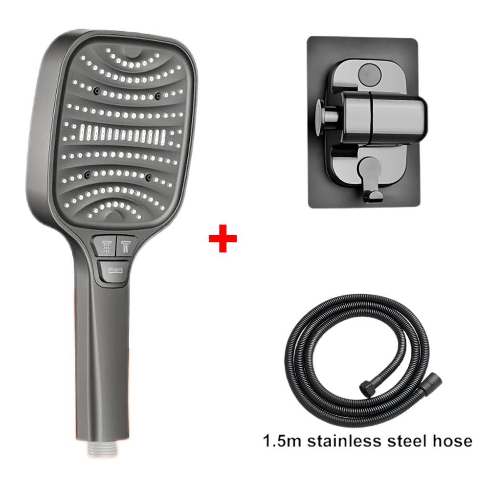 8 Modes Turbo Pressurized Shower Head 12cm Large Panel Water Saving Showerheads Explosion-proof Thickened ABS Filter Shower Head