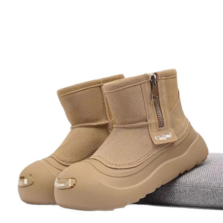 Small thick-soled snow boots, new velvet thickened warm snow cotton shoes, winter big-headed cotton boots
