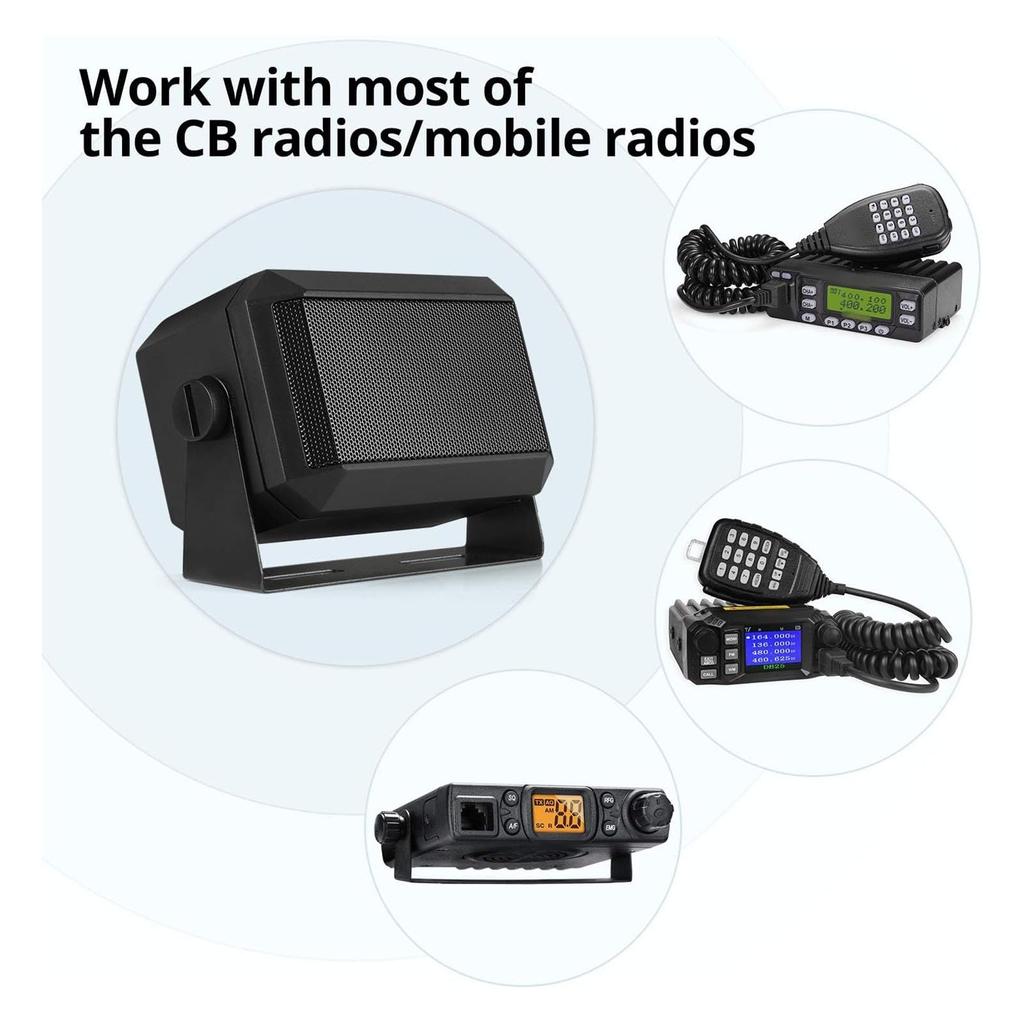 Car Radio External Speaker, Rectangular External Communication Speaker for Ham Radio or CB and Mobile Transceivers, 5 Watts, for Car, Truck, or