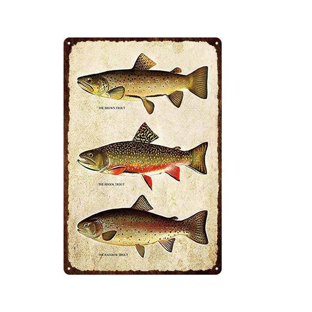 To Fishing Tin Sign Man Cave Metal Sign Vintage Painting Pin Up Wall Decor Countryside Garden Farm Decoration Plate Plaque