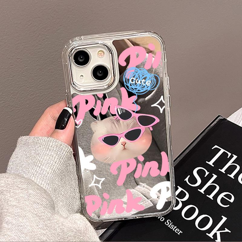 Mobile Phone Cases for iPhone 11 13 XR 15 Pro Max 12 14 Pro Max Case iPhone 16 XS Max Mirror Protective Case Mirror Exquisite Cartoon Waterproof