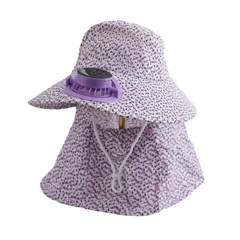 Breathable Solar Fan Cap USB Charging Cooling Fan Hat Sunscreen Cap Sun Cap  Outdoor Activities