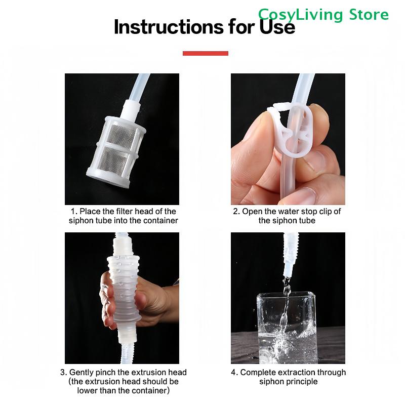 Transparent Semi-automatic Home Brew Syphon Pack Hand Knead Siphon Filter Food Grade Tube 2M/2.5M For Wine Making For Homebrew