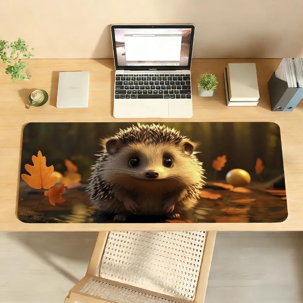 Hedgehog Cartoon Mouse Pad Nonslip Locking Edge DeskMat PC Laptop Accessories Rubber Office Keyboard Large Game XXL Carpet