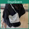 Chic Black And Silver Sequin Bucket Bag For Women Stylish Single Shoulder Design Ideal For Casual Outfits