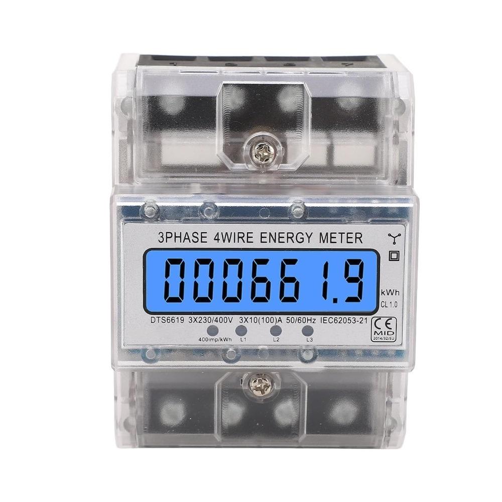 3 Phase 4 Wire Three Phase Energy Meter Electric Kilowatt Hour Meter  Commercial Building