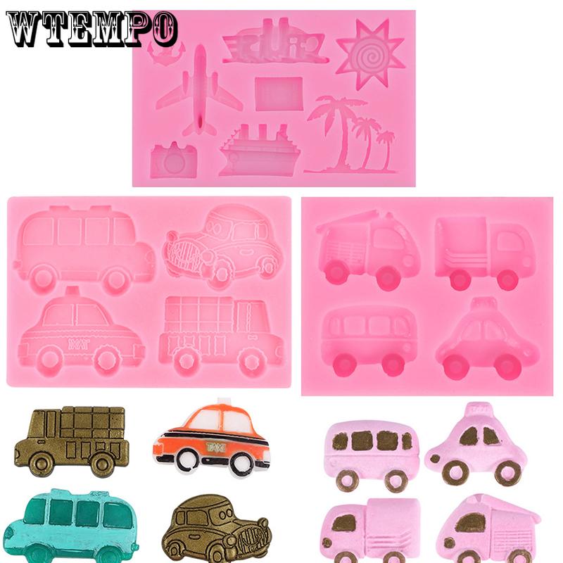 WTEMPO Car Transportation Tools Shaped Silicone Molds Kit Scented Candles Soaps DIY Crafts Making Molds Resin Casting Molds for Beginners and Lovers