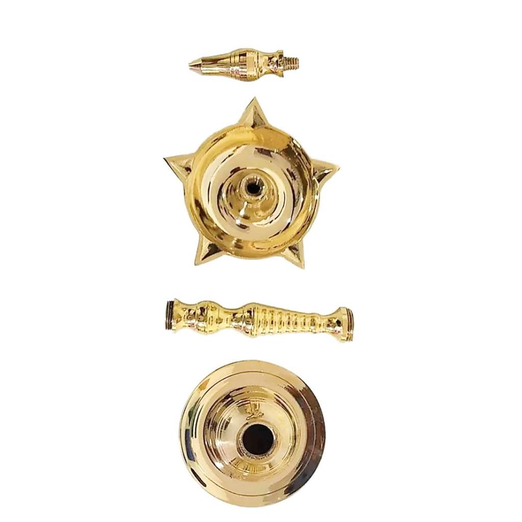 Set of 2 Brass Nilavilakku Kerala Diya Oil Lamp Stand for Home Decor Puja Room Temple Mandir Office Festival Panchmukhi Diya Decorations Items