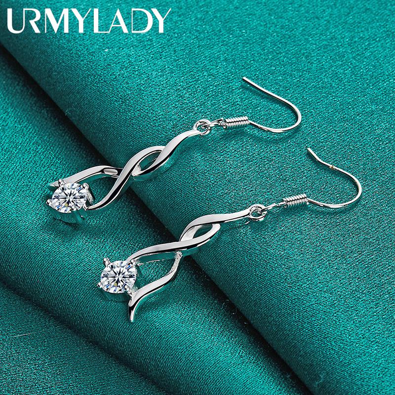 Cercei Zircon Twist Argint 925 Pentru Femei Bijuterii Fashion Charm