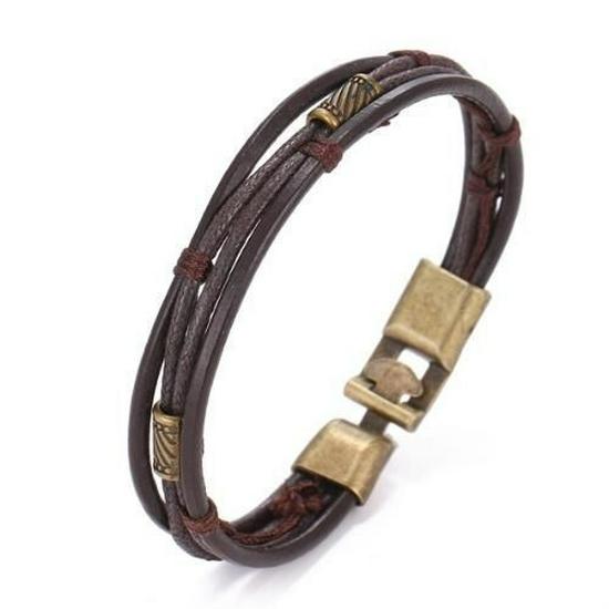 Schmetterling Stern Mond Anhänger Vintage Mehrschichtiges Lederarmband