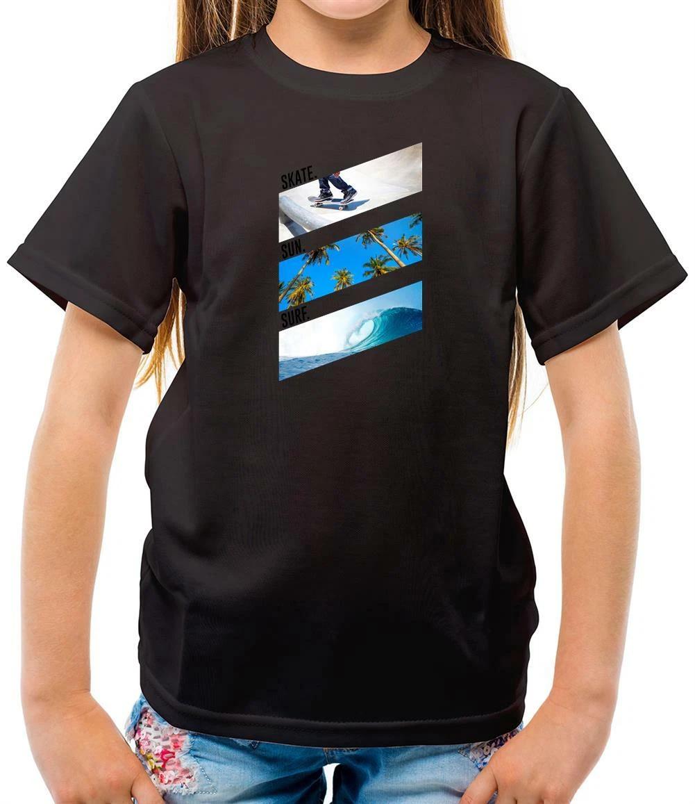 Skate Sun Surf - Kids T-Shirt - Beach - Surfing - Skater - Skating - Exercise 130