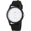 [citizen Q A] VS40 003 Analog Waterproof Urethane Strap Watch  Men S  White  Black X White  Bar indeX  Silver 