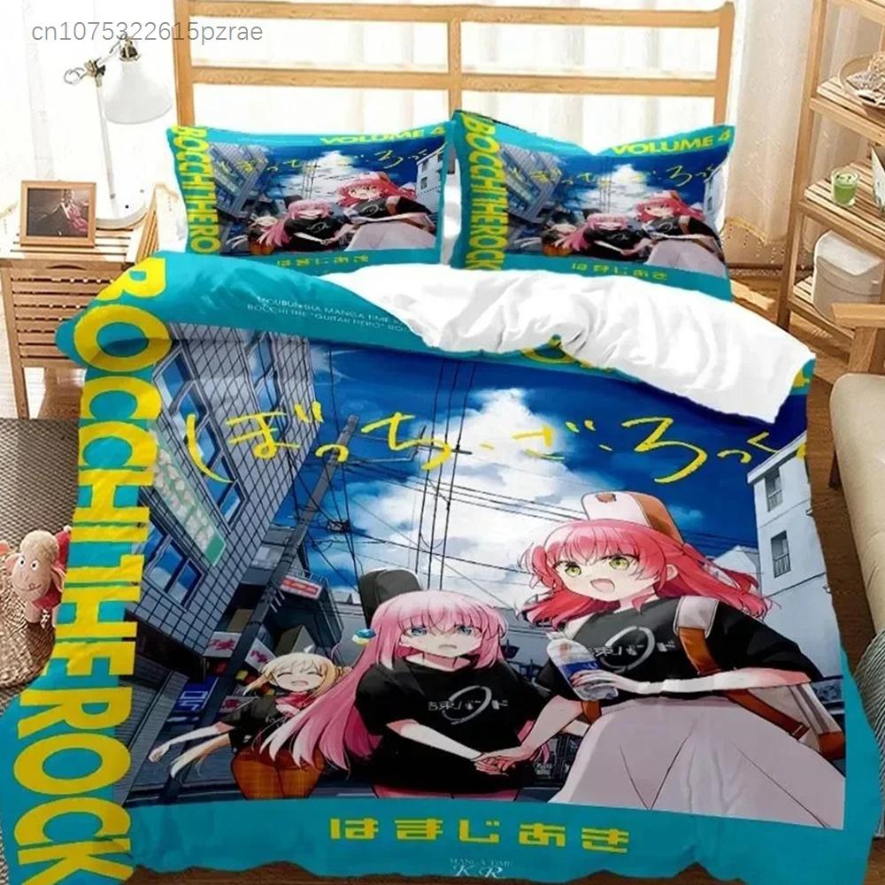 3D-печать Bocchi The Rock! Аниме Комплект Постельного Белья 3D Печать Подходит Для Спальни Комплект С Пододеяльником И Наволочками Детский Домашний Текстиль