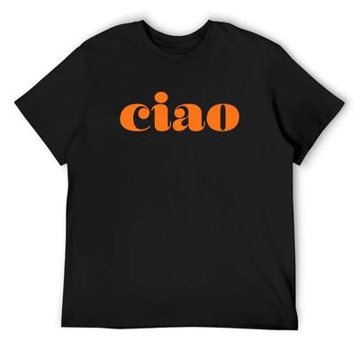 Ciao Italian Hello In Orange T-Shirt Graphics Vintage Clothes Boys Whites Shirts Graphic Tee Men