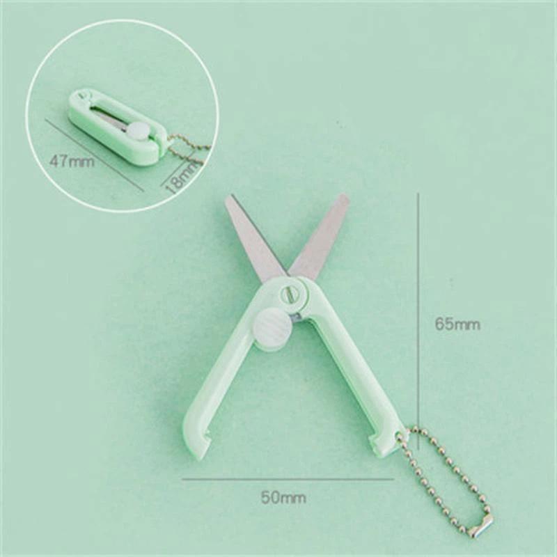 Creative Mini Portable Folding Scissors Morandi Simple Paper-Cutting Art Tool Stationary Scissors Office School Supplies
