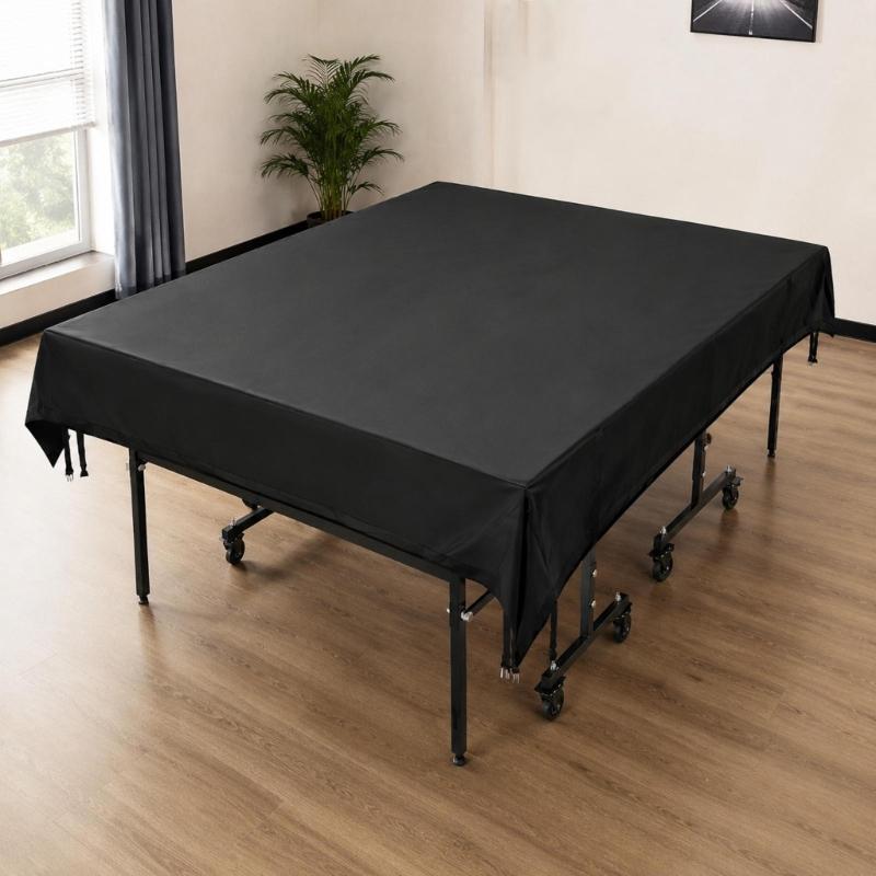 Open Table Tennis Table Cover with Flexible Cloth Barrier and Several Retaining Features for Patio, Balcony, Garage and Indoor Storage Use