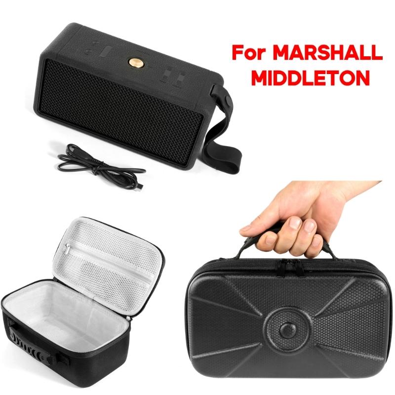 Square Speaker Case Bag Shockproof Carrying Storage Box for MIDDLETON Speaker Bag with Inner Pocket Protective Holder