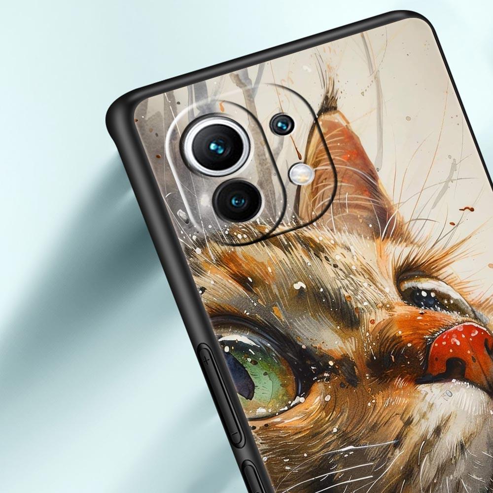 Cute Cat Phone Case Cover for Xiaomi Mi 17 15 14 13 12 11 Ultra 15T 14T 13T 12T 11T Pro Lite 5G Soft TPU Shell Fundas Capas Bags