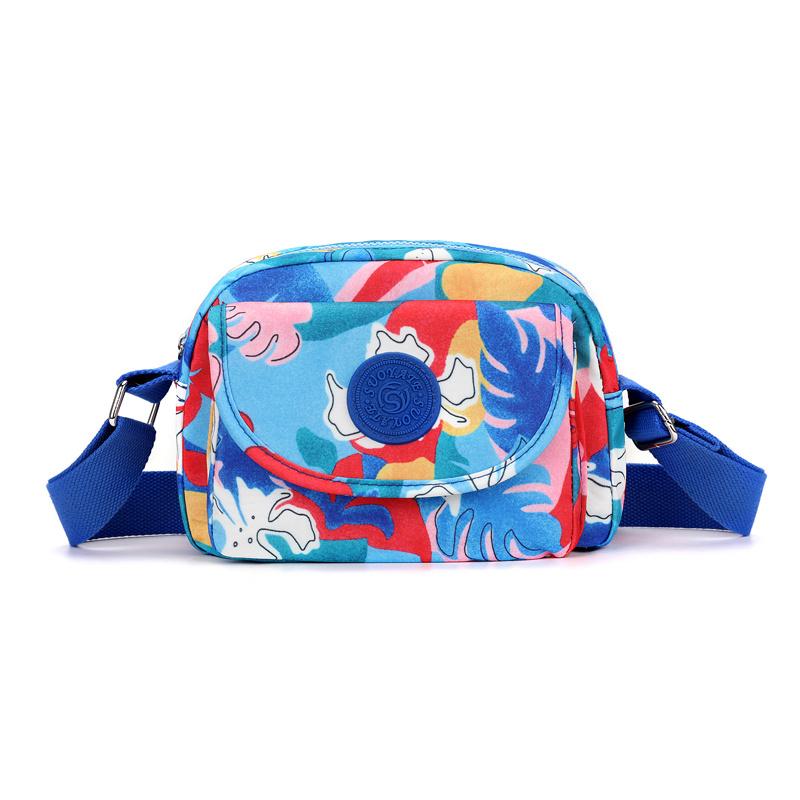 Torba na ramię z nylonu z nadrukiem, torba na kwiaty, mała torba kwadratowa z wieloma przegródkami, torba wielowarstwowa