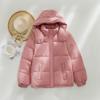 Down cotton-padded clothes for women's winter short large size loose cotton clothes for small people hooded bread clothes jacket